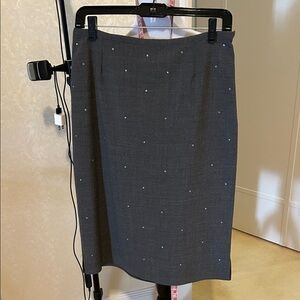 Elegant Gray Pencil Skirt with Subtle Embellishments